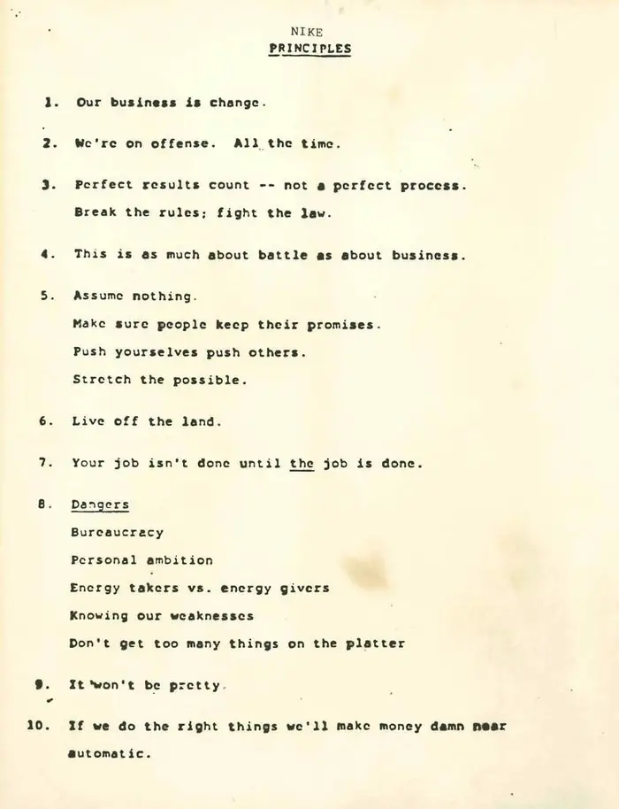 Nike Principles